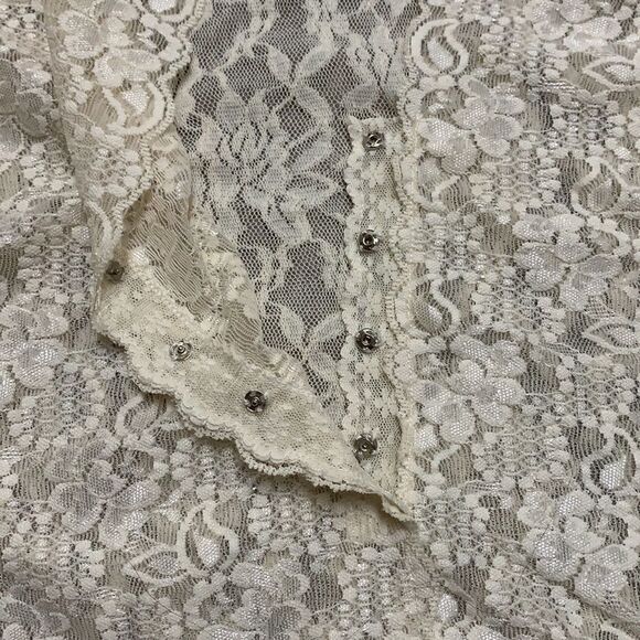 Womens Cabi Lace‎ Sheer See -Through V-Neck Top Shirt - Picture 5 of 7